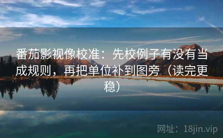 番茄影视像校准：先校例子有没有当成规则，再把单位补到图旁（读完更稳）